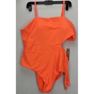 Pret-a-pose Swimsuit Womens SZ 3XL 1 Piece Cutout Side Bright Orange